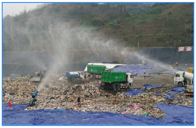 填埋場卸料點-霧炮噴淋除臭
